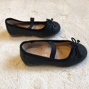 Cat and Jack black glitter ballet flats size 6